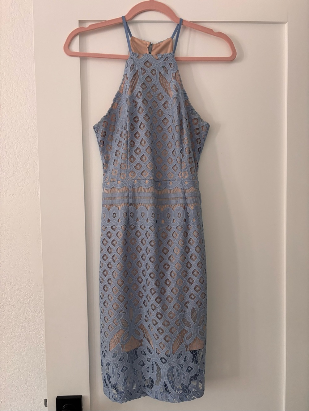Lulus Divine Destiny Blue Lace Halter Midi Dress XS